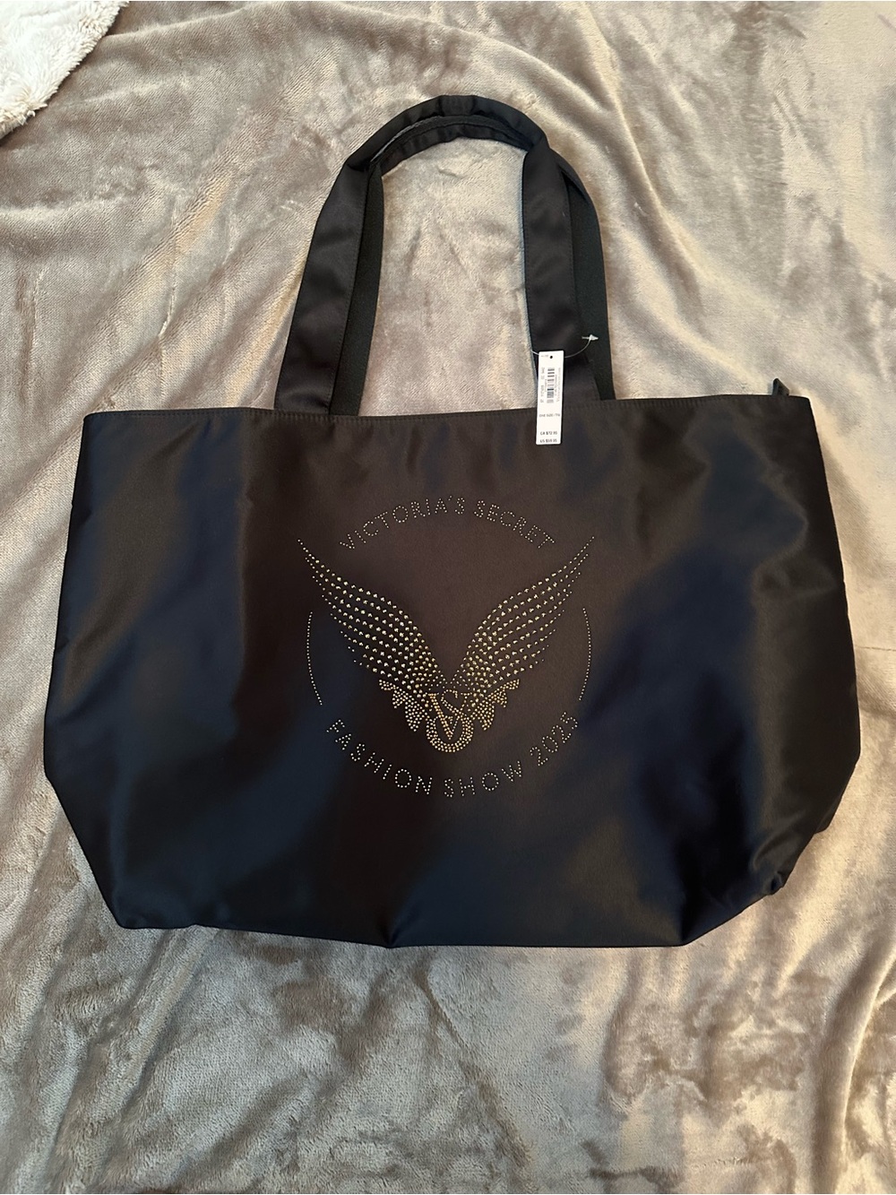 Victoria's Secret Black Studded Wing Logo Tote